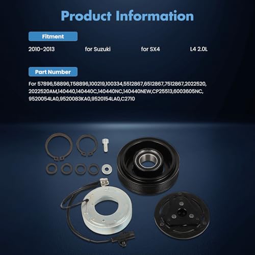 Image of ECCPP AC Clutch Kit for Suzuki SX4 2.0L 2010-2013 AC Compressor Clutch