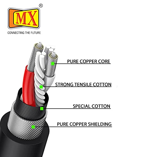 Image of MX xlr male to female microphone cable wire 3 pin mic cable microphone cord wire mic cable 5 meter for Guitar Audio Speaker Cable Multicolor (Xlr Male to Female Cable, 1.5 MTR)