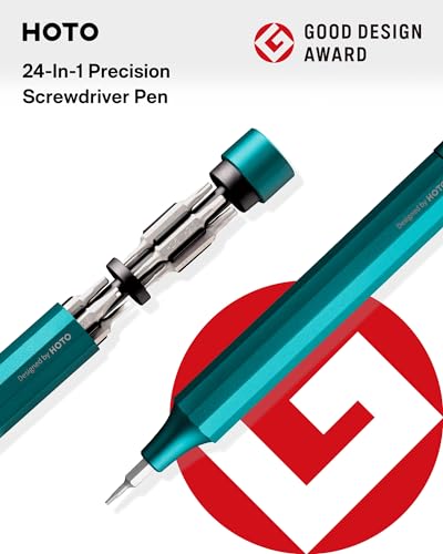 HOTO 24 in 1 Multi Bit Mini Screwdriver Set Magnetic, Manual Precision Screwdriver Set, EDC Pen Screwdriver for Eyeglasses, Electronics, Watches, Phones, Laptops, Cameras, Dark Turquoise
