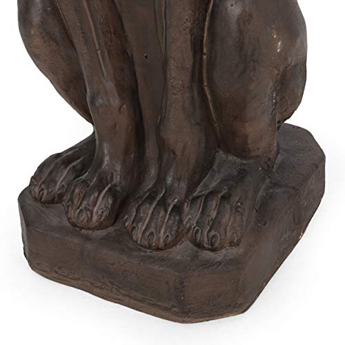 Estatua de perro galgo marrón oscuro miniatura 5