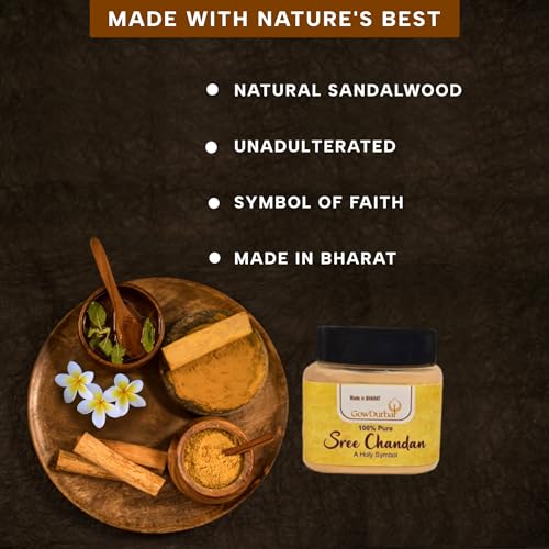 Image of Gowdurbar Sree Chandan 50g - Natural Quality | Sandalwood Powder [Pack of 3]