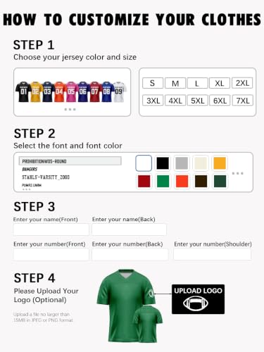 Image of Custom Replica Football Jersey with Name Number Logo