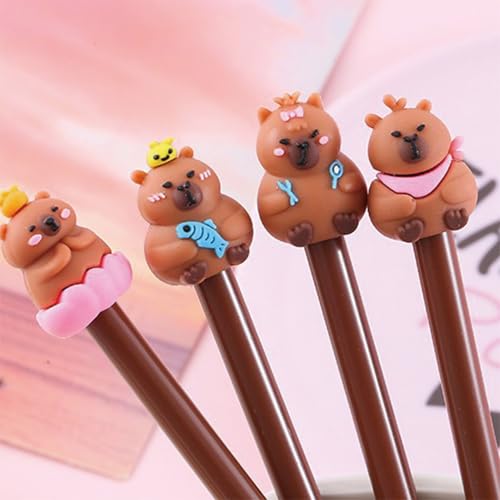 MOZXIRZ 8 Pcs Cute Capybara Gel Pens Negro 0.5mm miniatura 3