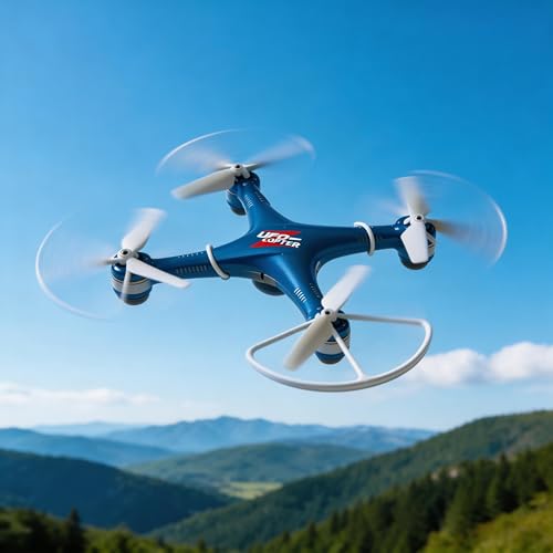 Image of UFO Copter RC Drone for Kids & Beginners | 6-axis gyroscope | 4-Axis Quadcopter with Propeller Guards | Stable Flight, Lightweight Design | Auto Return | Indoor & Outdoor Toy Drone (Blue & White)
