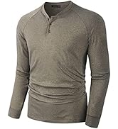 TAPULCO Mens Henley Long Sleeve Shirts Raglan Fit Solid Color Soft Stretchy Thermal Classic 3 But...