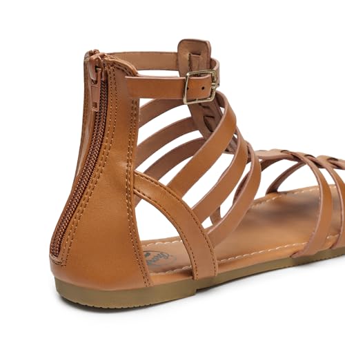 Image of Trary Women's Sandal, Comfortable Gladiator Sandals Ankle Strap Flats Sandalias Para Mujer Beach Sandals Wide Width Open Toe Cross Strappy Sandals for Women Dressy Summer
