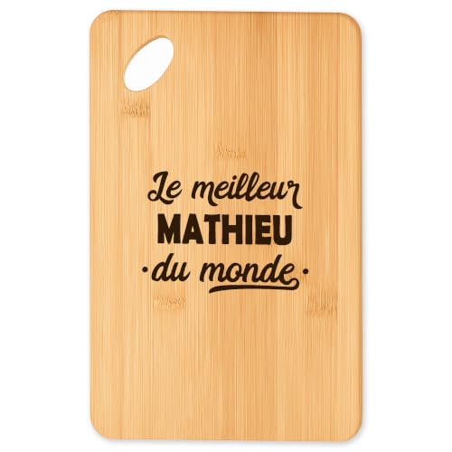 Planche à découper Super Mathieu 2 : le cadeau original idéal en bambou