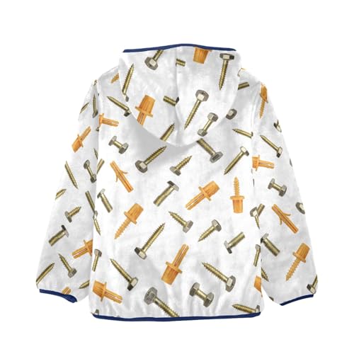 CHIFIGNO Screws Kids Fleece Zip up Jacket, Warm Light Sweatshirt Jacket 3T2