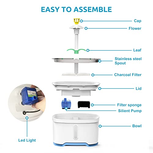 Fuente automática para mascotas de acero inoxidable miniatura 4
