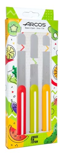 Arcos Juego Cuchillos Paring 3 piezas Acero Inoxidable. Cuchillos cocina coloridos para pelar frutas...