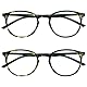 OPULIZE Met Lesebrille 2er Pack Schlank Runder Rahmen Federscharniere Kratzfest Grün Schildpatt Solide Bügel Herren Damen RR60-6 +2.00