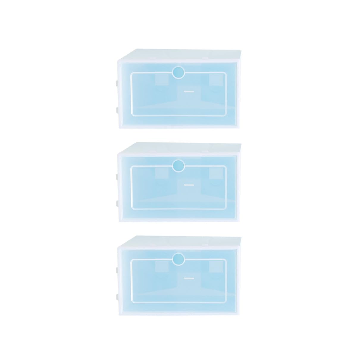 Scatole Portascarpe Impilabili in Plastica Spessa Trasparente, Set 6 Contenitori Organizer Taglia S Blu, per Scarpe Taglia 37 in Armadi e Scarpiere Casa e Ufficio