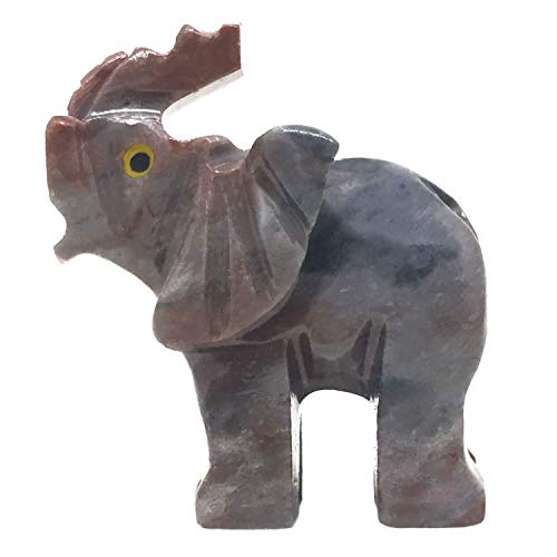 Nelson Creations, Llc Elephant Natural Soapstone Hand-Carved Animal Charm Totem Stone Carving Figurine, 1.5 Inch #TOP6