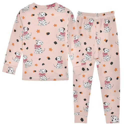 Pajama Sets Long Sleeve Dalmatian Dogs with Bows Soft Comfy Sleepwear 2 Piece PJS 3-8T3
