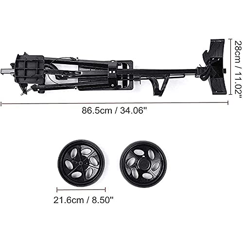 Golftrolley duwwagen Golftrolleykar IJzerzwart Verstelbare golfcaddy met 2 wielen Aluminium opvouwbare trolley met rem… - Afbeelding 8