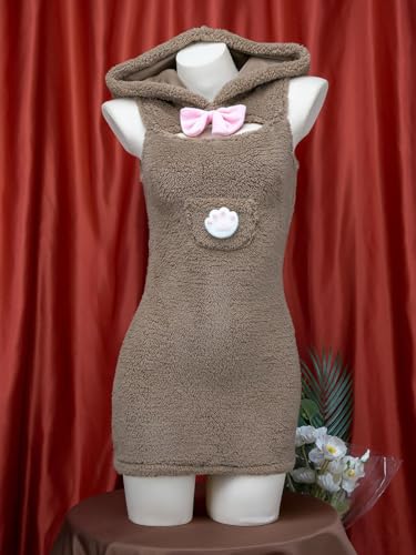 [YUEEI] 熊 コスプレ セクシー 胸空き くま 熊の爪 熊耳 萌え萌え 猫 ネコ ポケット ランジェリー 過激 可愛い 蝶結ぶ フリーサイズ エッチなコスプレ 人気 3点セット - 画像2