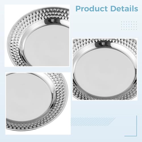 Platos Cargadores Plateados 4 Piezas 26 cm Acero Inoxidable miniatura 2