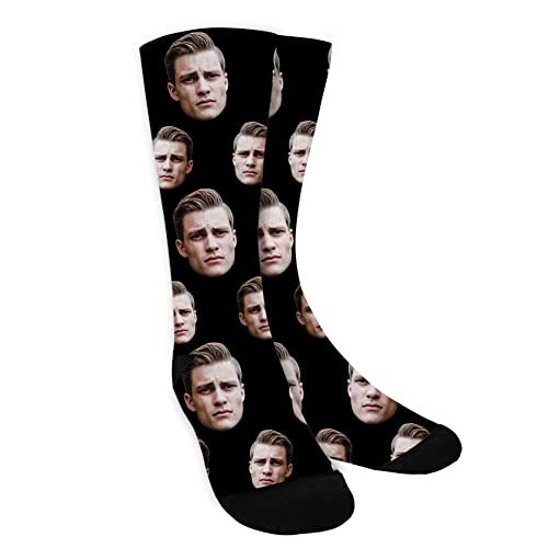 TinyName Custom Socks with Faces Personalized Face Socks with Text Customized Funny Socks for Men and Women