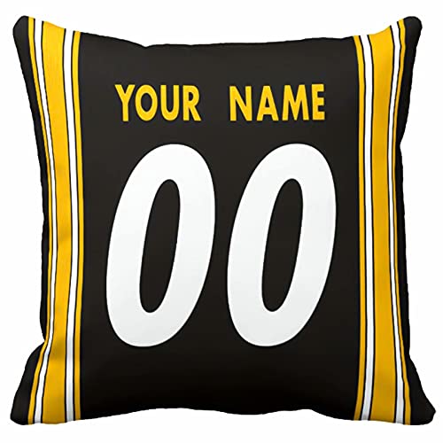 Image of ANTKING Throw Pillow 2 Pack with Custom Name and Number Personalized Gift for Men Women Boys