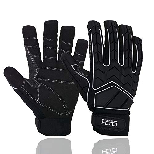Handlandy Anti Vibration Gloves, Sbr Padding, Tpr Protector Impact Gloves, Men Mechanic Work Gloves (Large) #TOP2