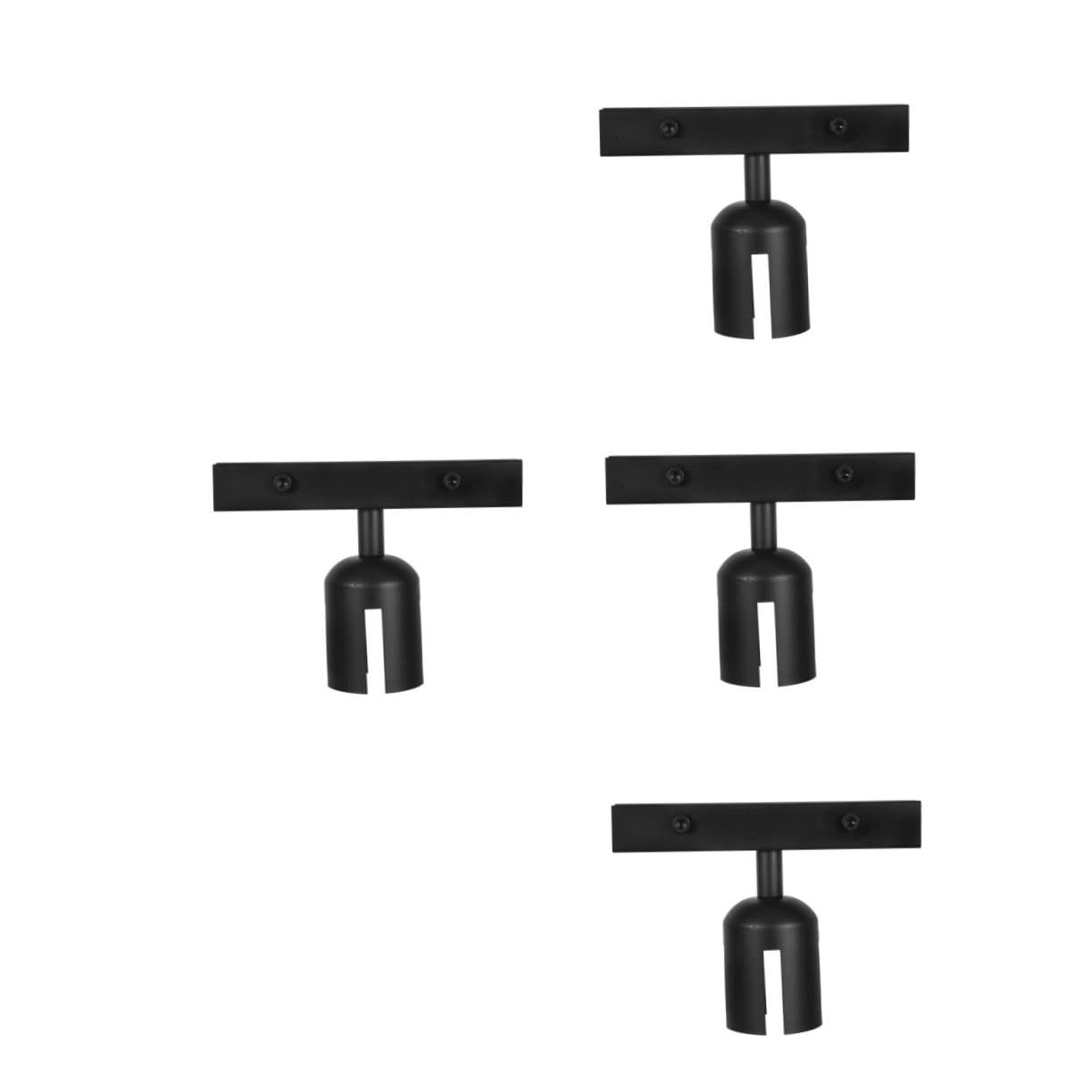 PRETYZOOM 4 Piezas titular de la muestra signo de stand de soporte de signo de Stanchion soporte de cartel de barrera de cinturón Titular de la señal universal Acero inoxidable Negro