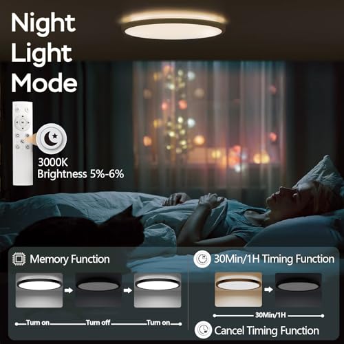 Plafonnier LED dimmable avec télécommande pour ajuster l'ambiance lumineuse - 5