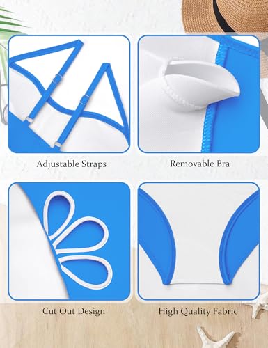 Image of Girls Swimsuit Adjustable Straps Cut Out One Piece Bathing Suit with Solid Color Cover Up Skirt Girls' Swimwear 5-16Y