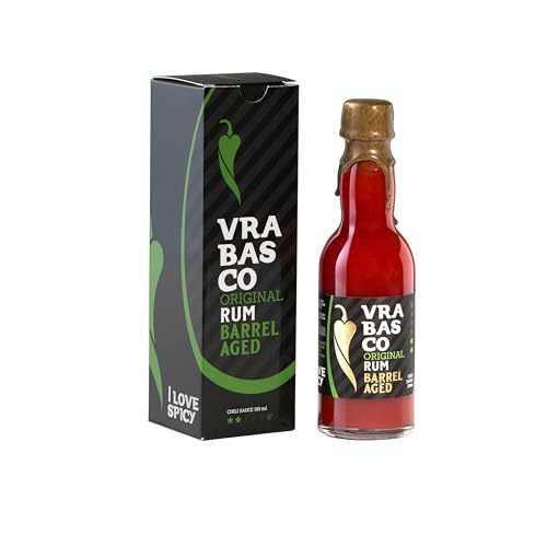I LOVE SPICY Vrabasco Original Rum 100ml – Sauce Piquante Douce à 80 % de Piments Fermentés – Vieillie en Fût de Rhum – Intensité 2/5 – Édition Limitée...