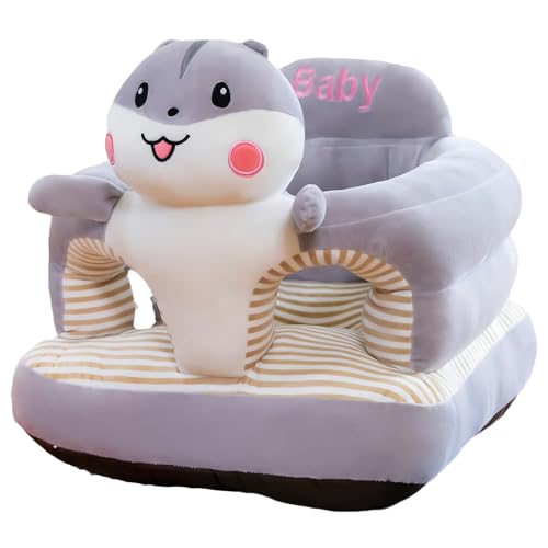Image of Baby Support Seat, Cute Baby Sofa Chair for Sitting Up, Comfy Plush Infant Seats (Hamster,W17.5 x H17.5)