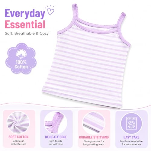 Image of benetia Girls' Soft Cotton Undershirts 3-Pack