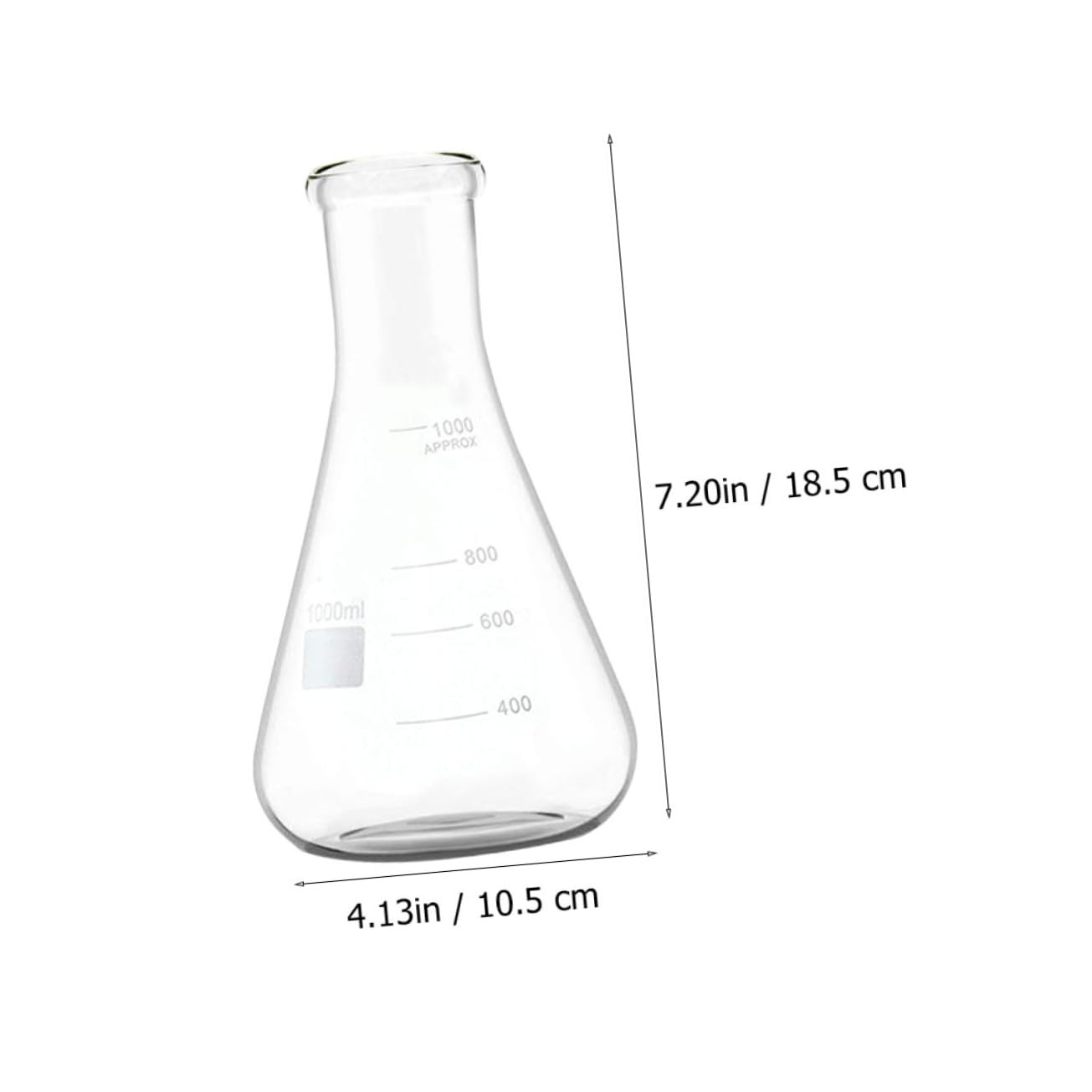 ULTECHNOVO Matraz Erlenmeyer Cónico de Vidrio 5 Piezas, Fondo Plano | Borosilicato Alto, Cuello Ancho y Graduaciones Estándar, Capacidades 50ml a 1000ml, Uso en Investigación