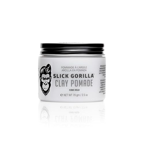 Slick Gorilla Pomada de arcilla para hombres | 2.5 oz (2.5 fl oz) | Arcilla para el cabello de sujeción firme con acabado mate natural | Pomada de