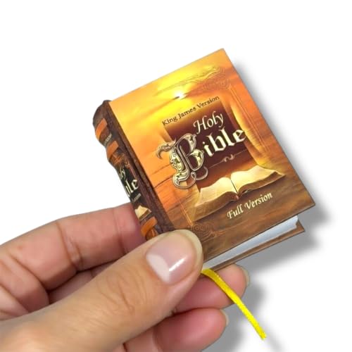 New Miniature Book Holy Bible Full Version King James Hardbound Ribbon image 4