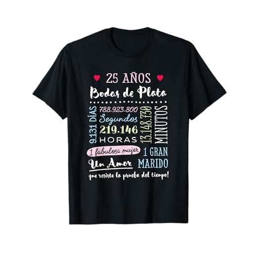 Bodas de Plata 25 años Aniversario de Boda Regalo Camiseta