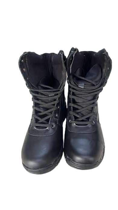 RINKU CHAIN Black Boots, High-Top Style, Lace-Up Closure-picture-17