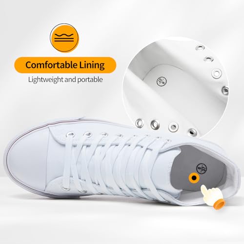Image of ZGR Womens High Top Canvas Sneakers,Lace-up Canvas Shoes,Casual Tennis Walking Shoes