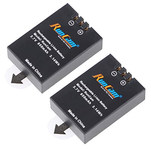 850mAh 3.7V Removable Camera Battery for RunCam 2 RunCam 3S RunCam Scope Cam HD Camera Rechargeable Li-Ion Battery 2PCS