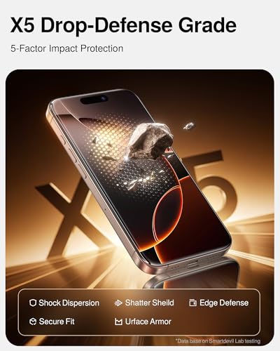 Image of SMARTDEVIL 2 Pack Tempered Glass for iPhone 16 Pro Screen Protector | SmartPull Box Bubble-Free Instant Install Applicator, 9H Military-Grade Protection, Case-Friendly