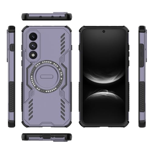 YUXING Funda para OnePlus Nord CE 5 5G, Funda con Protección Militar, PC Duro y TPU Flexible, Diseño con Airbag en Esquinas, Textura Antideslizante-Purple