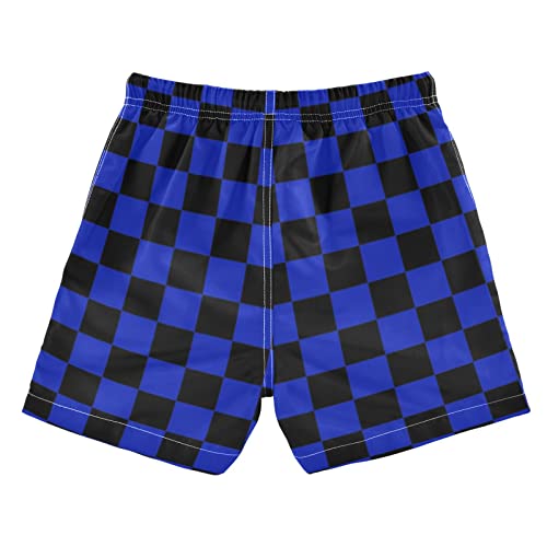 Black Blue Square Plaid Boys Swim Trunks Checkerboard Toddler Beach Board Shorts Baby Summer Bathing Suit 3T2