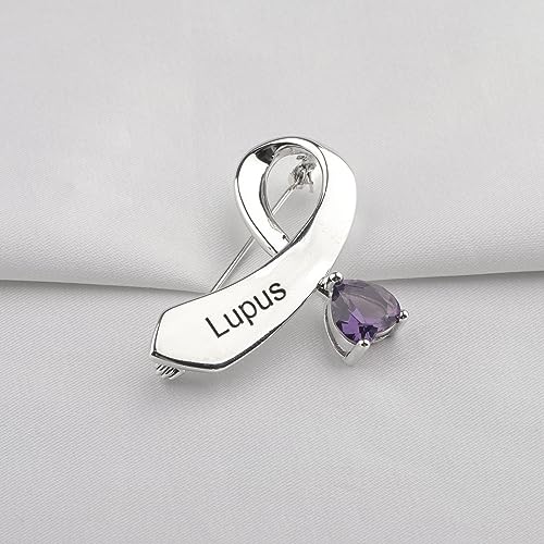 CENWA Lupus Disease Purple Ribbon Pin Lupus Awareness Gift Purple Awareness Lupus Survivor Gift4