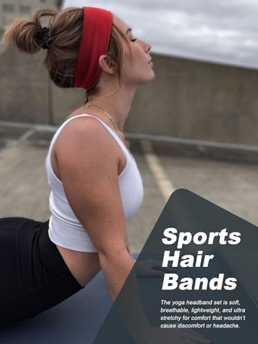 DRESHOW 6cm Wide Headband for Women Men Stretchy Head Band Gym Exercise Yoga Headbands for Women's Hair - Image 2