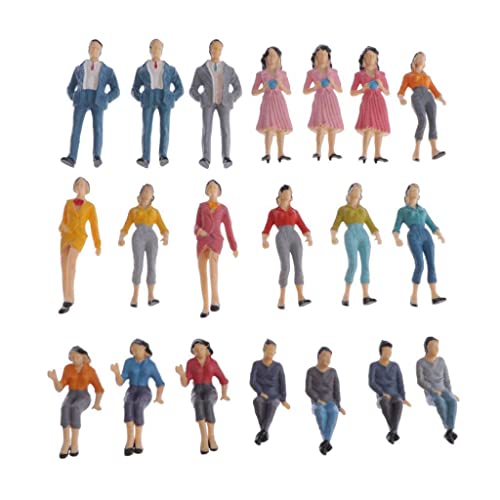 Figurines miniatures 1:25 et personnages pour diorama de train F Fityle | Lot de 20