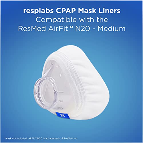 Image of resplabs CPAP Mask Liners - Compatible with ResMed AirFit N20 Nasal Mask - Reusable, Washable Comfort Covers - 4 Pack (Medium)