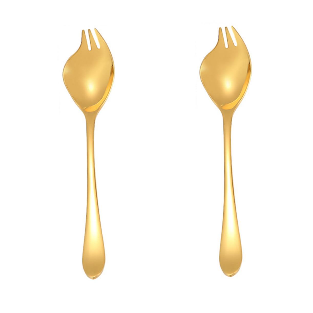 SOLUSTRE Stainless Steel Salad Forks and Spoons Set 2 Pcs Dinnerware Silverware Serving Utensils Forks and Spoons Silverware