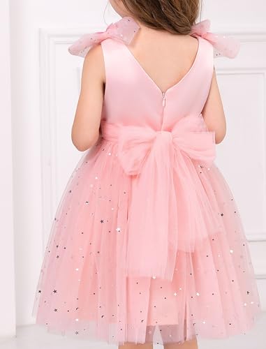Image of IMEKIS Toddler Kids Girls Butterfly Dress Sparkle Sequins Tulle Wedding Formal Birthday Dresses 2-10T