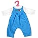 Ropa Muñecas Fashion Camiseta Guardapolvos Babero Traje para Deshilvanado Bebé - Azul