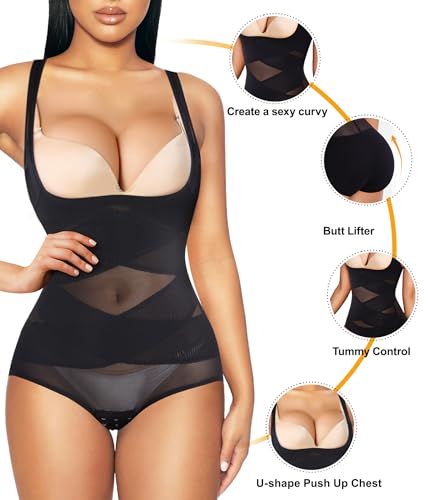 REYEOGO Shapewear Bodysuit for Women Tummy Control Butt Lifter Panty Hi-Waist Trainer Stomach Body Shaper Slimming Girdles2