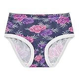 Joisal Cotton Toddler Girls Underwear Vintage Purple Roses Navy Panties for Girl Colorful Kids Undies Briefs 3T
