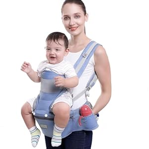 Baby Carrier with Hip Seat for Newborn to Toddler, 4-in-1 Ergonomic Infant Carrier for 0-48 Month Baby, Carry Baby Hip Carrier with Back Pad Removable, All Position & All Seasons